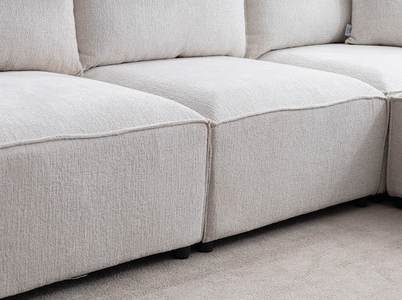 Élégance Chenille Modulable  4+1 Pouf