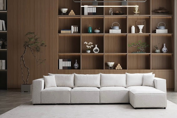 Élégance Chenille Modulable  4+1 Pouf