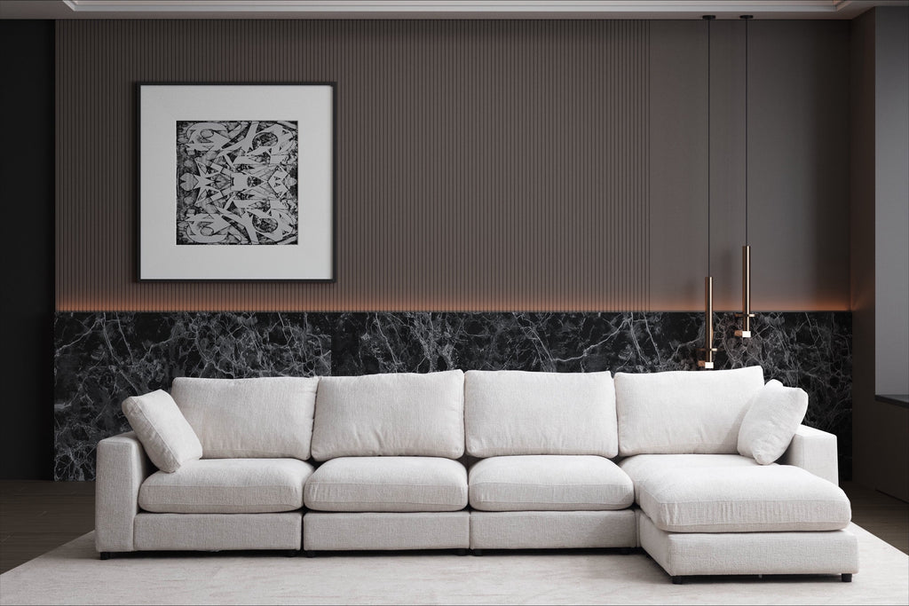 Julia Modular Sofa - Chenille 4+1 Pouf