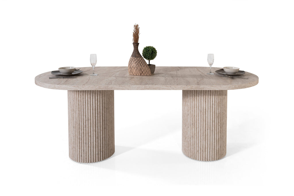 Venice Dining Table – Travertine Effect Finish