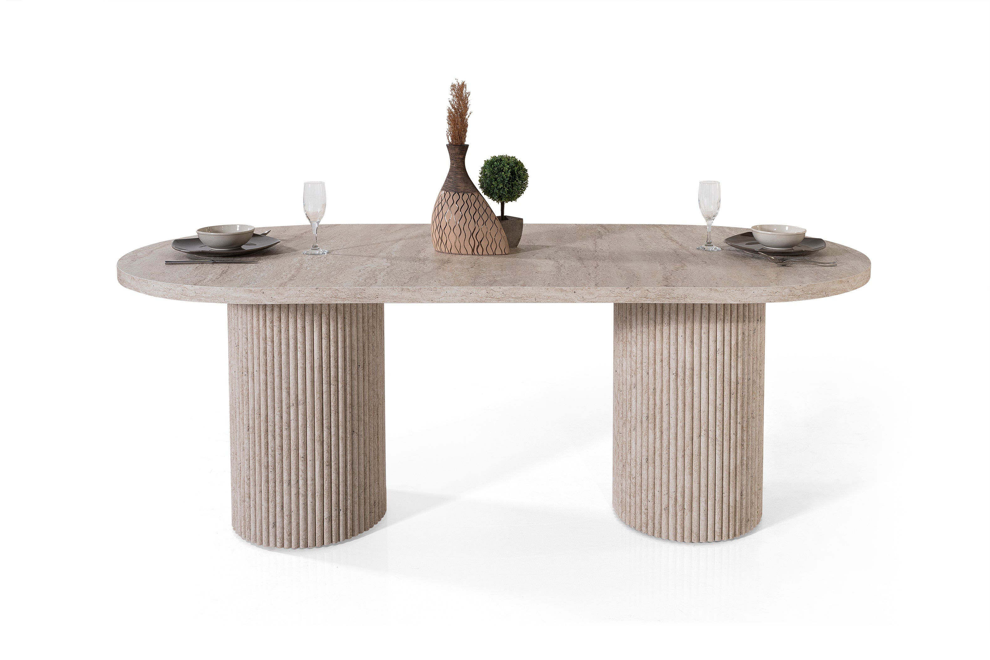 Venice Dining Table – Travertine Effect Finish