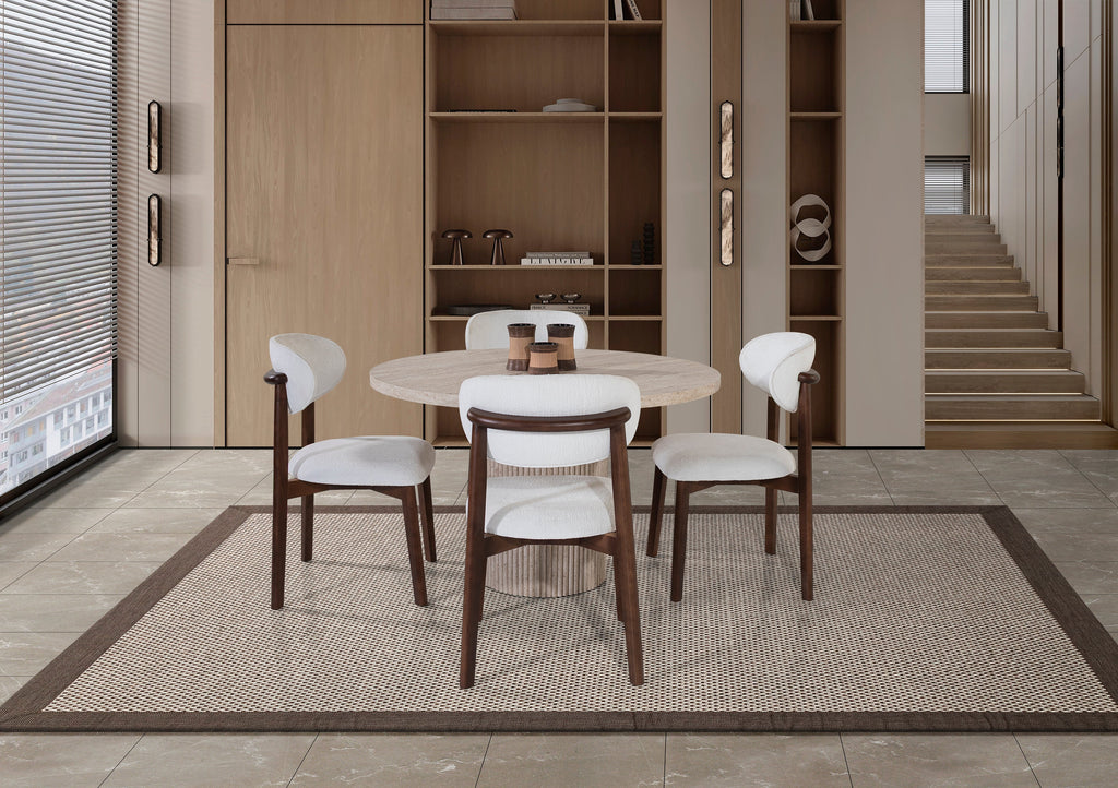 Petra Round Dining Table – Travertine Effect Finish