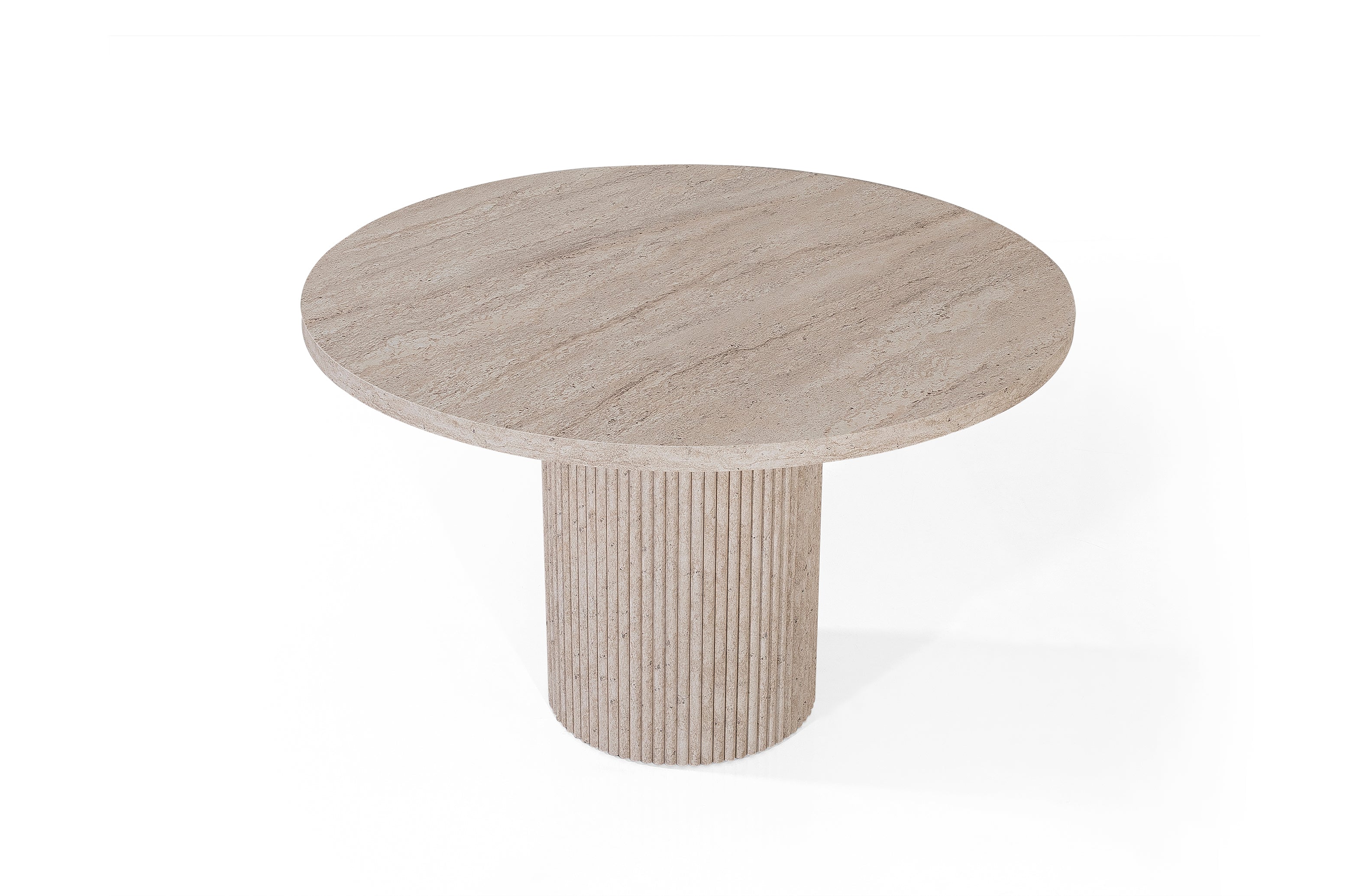 Petra Round Dining Table – Travertine Effect Finish