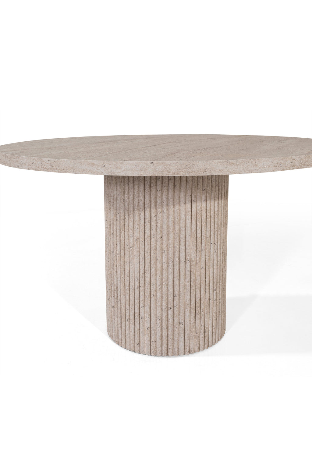 Petra Round Dining Table – Travertine Effect Finish