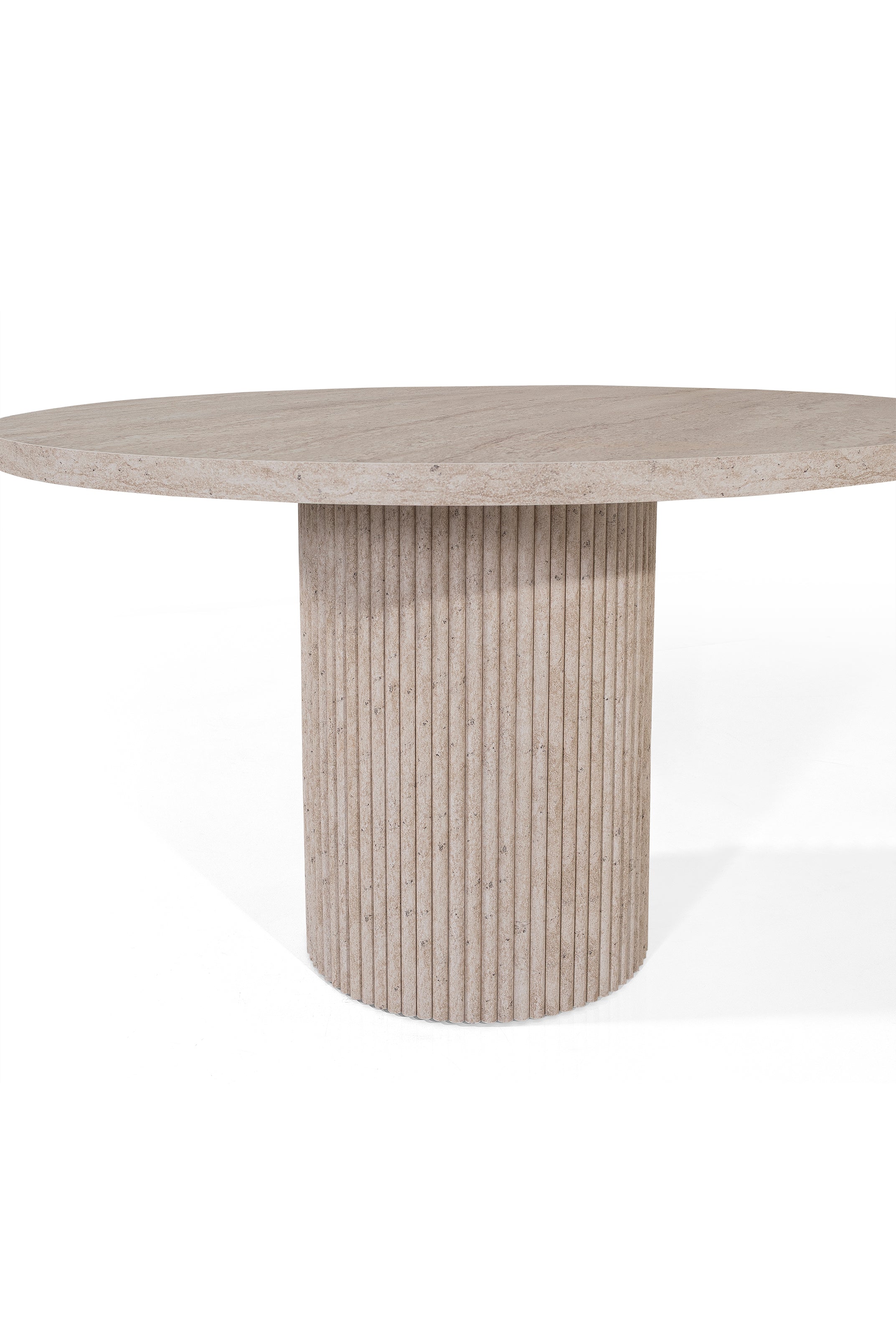 Petra Round Dining Table – Travertine Effect Finish