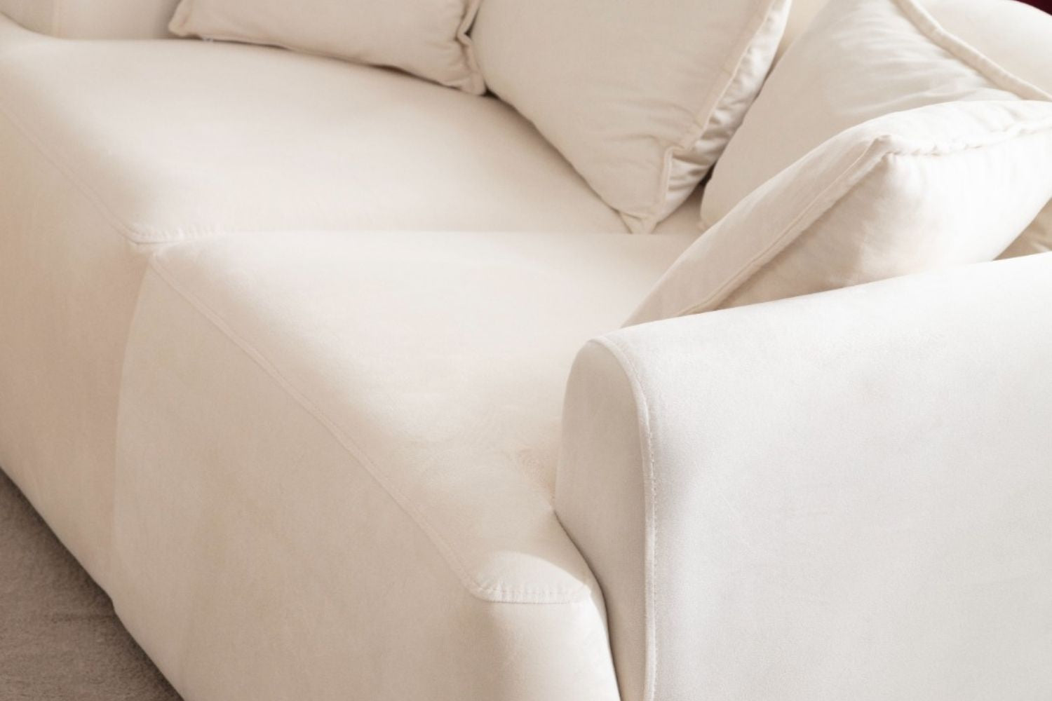 Elena Modular Sofa - Off White Velvet