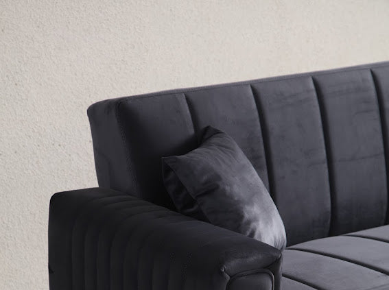 Nova Convertible Velours Gris Anthracite