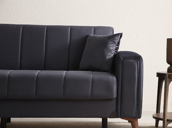 Nova Convertible Velours Gris Anthracite