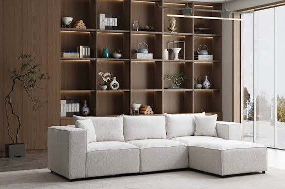 Élégance Chenille Modulable  3+1 Pouf