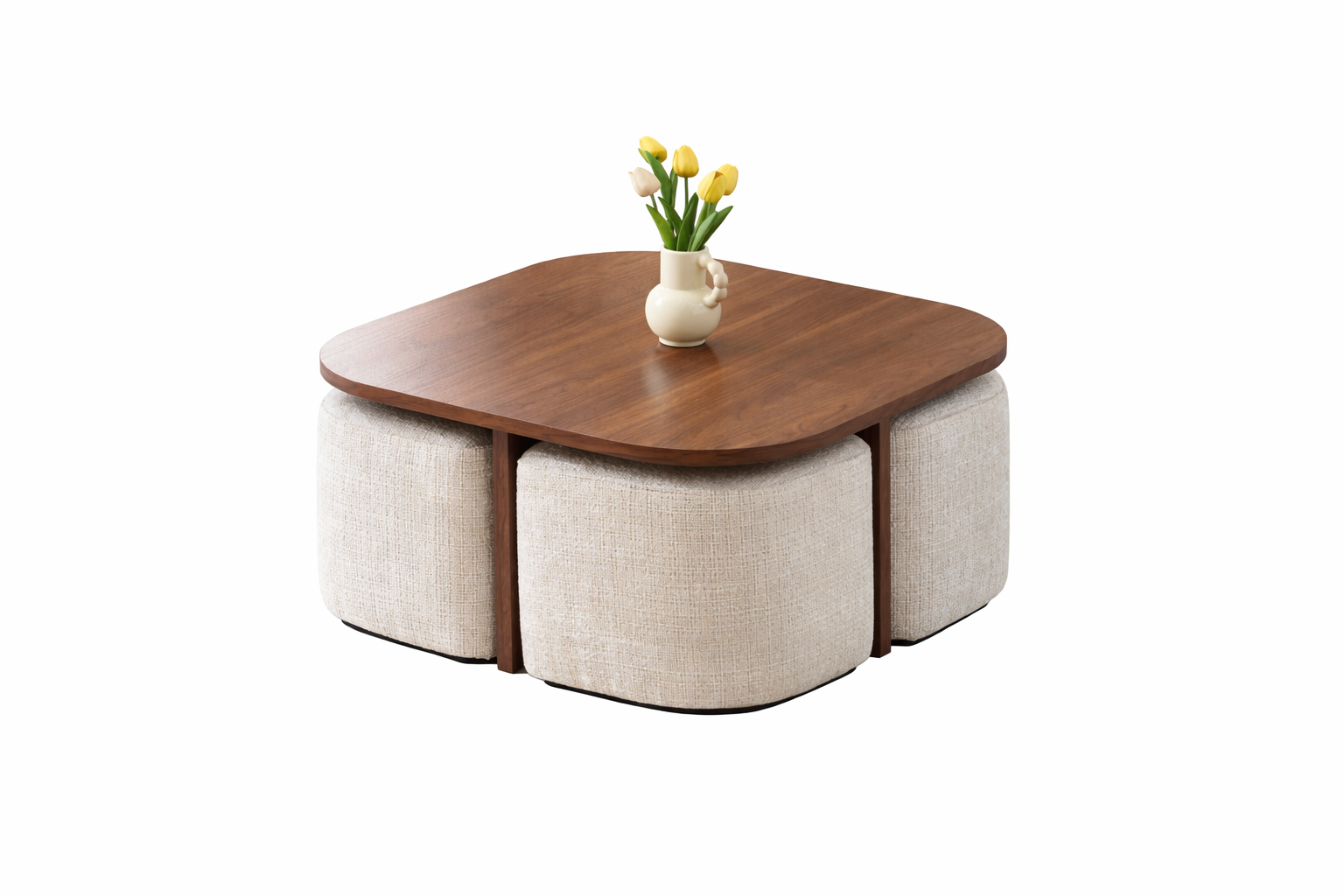Marbella Coffee Table + Poufs