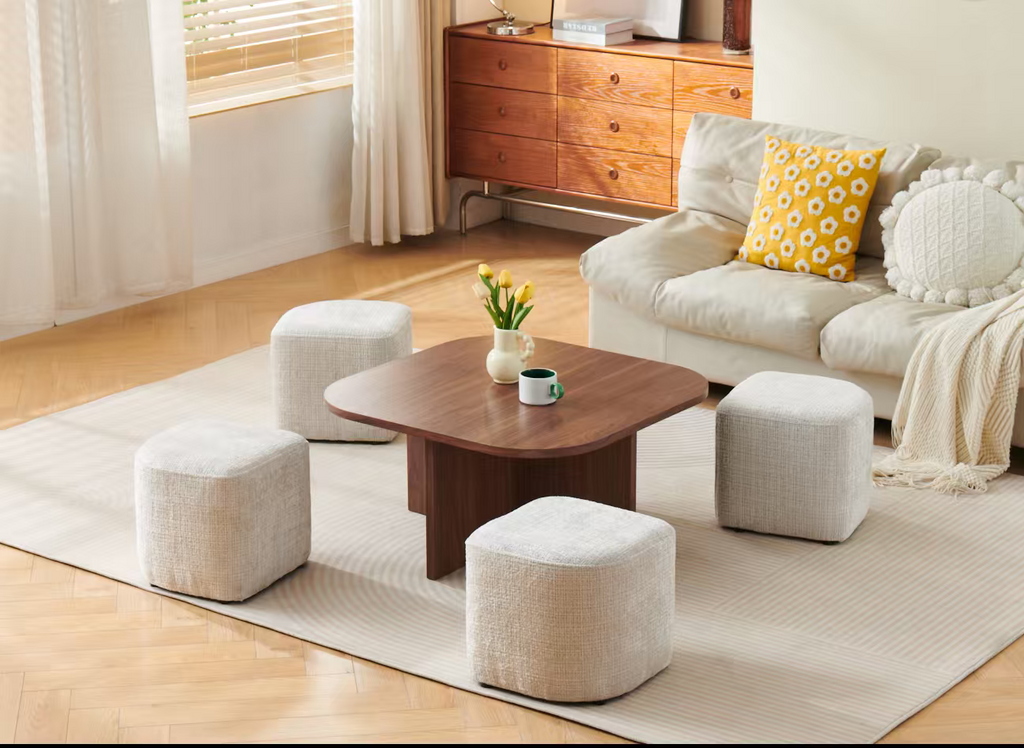 Marbella Coffee Table + Poufs