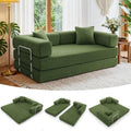 Cloud™ Modular Sofa Bed – 3-Seater Corduroy Folding Couch with Washable Cover, 200 cm - Green