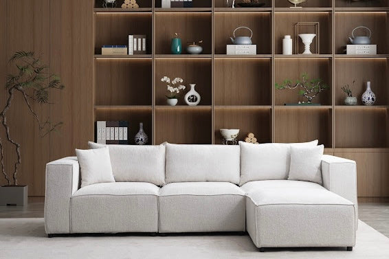 Élégance Chenille Modulable  3+1 Pouf