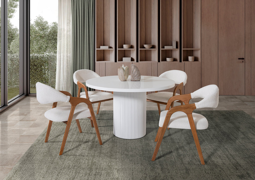 Petra Round Dining Table – Glossy White