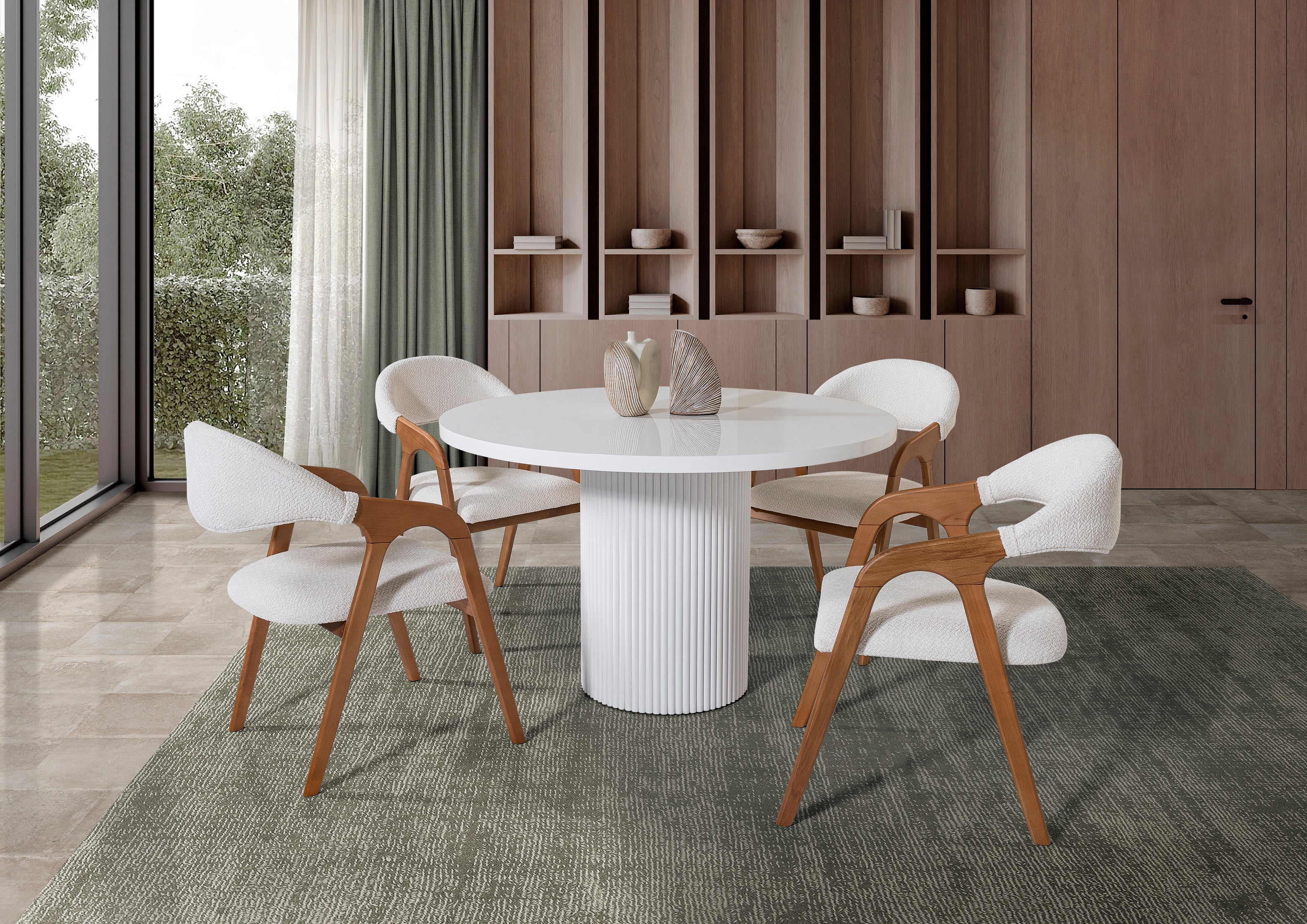 Petra Round Dining Table – Glossy White