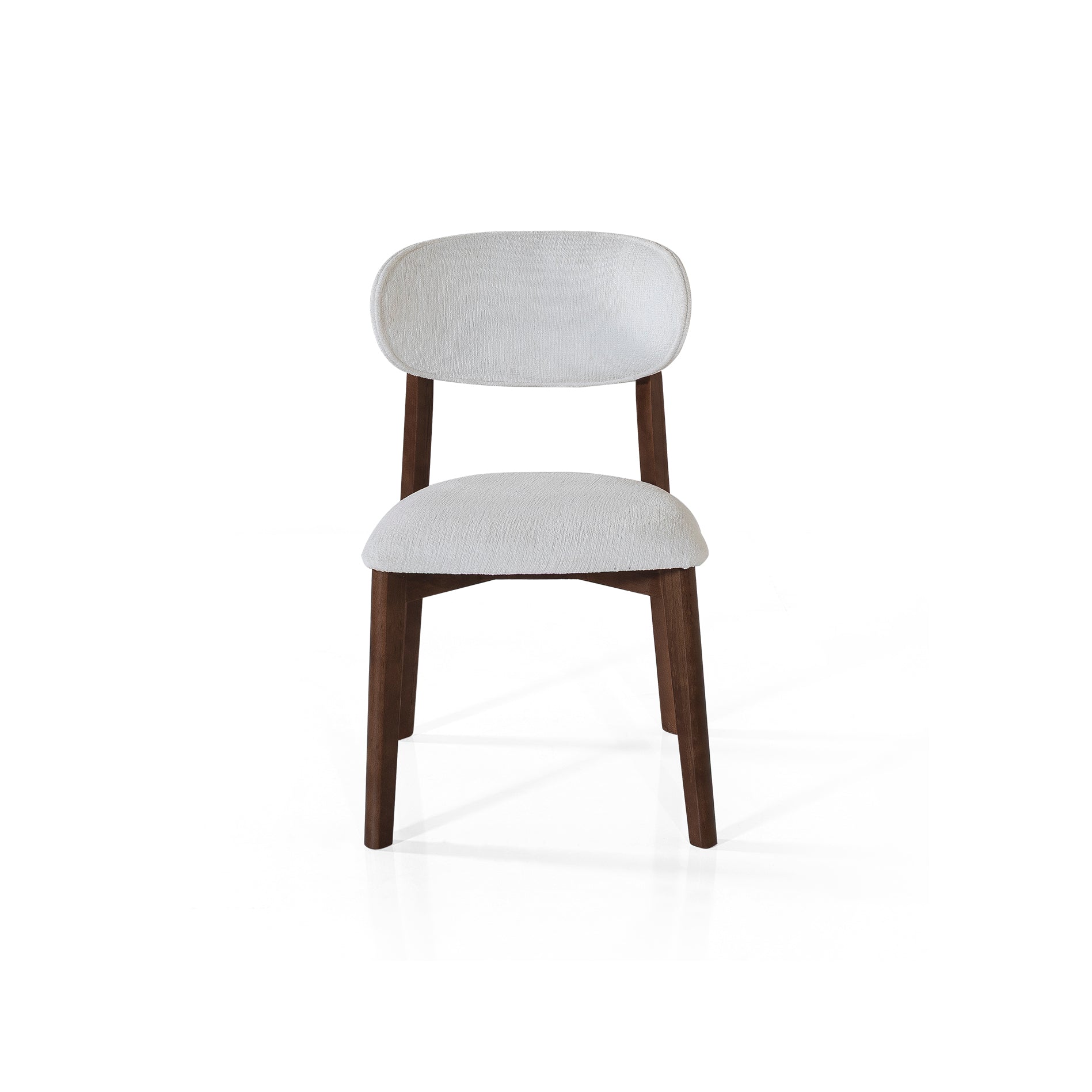 Eden White Chenille Wood Chair