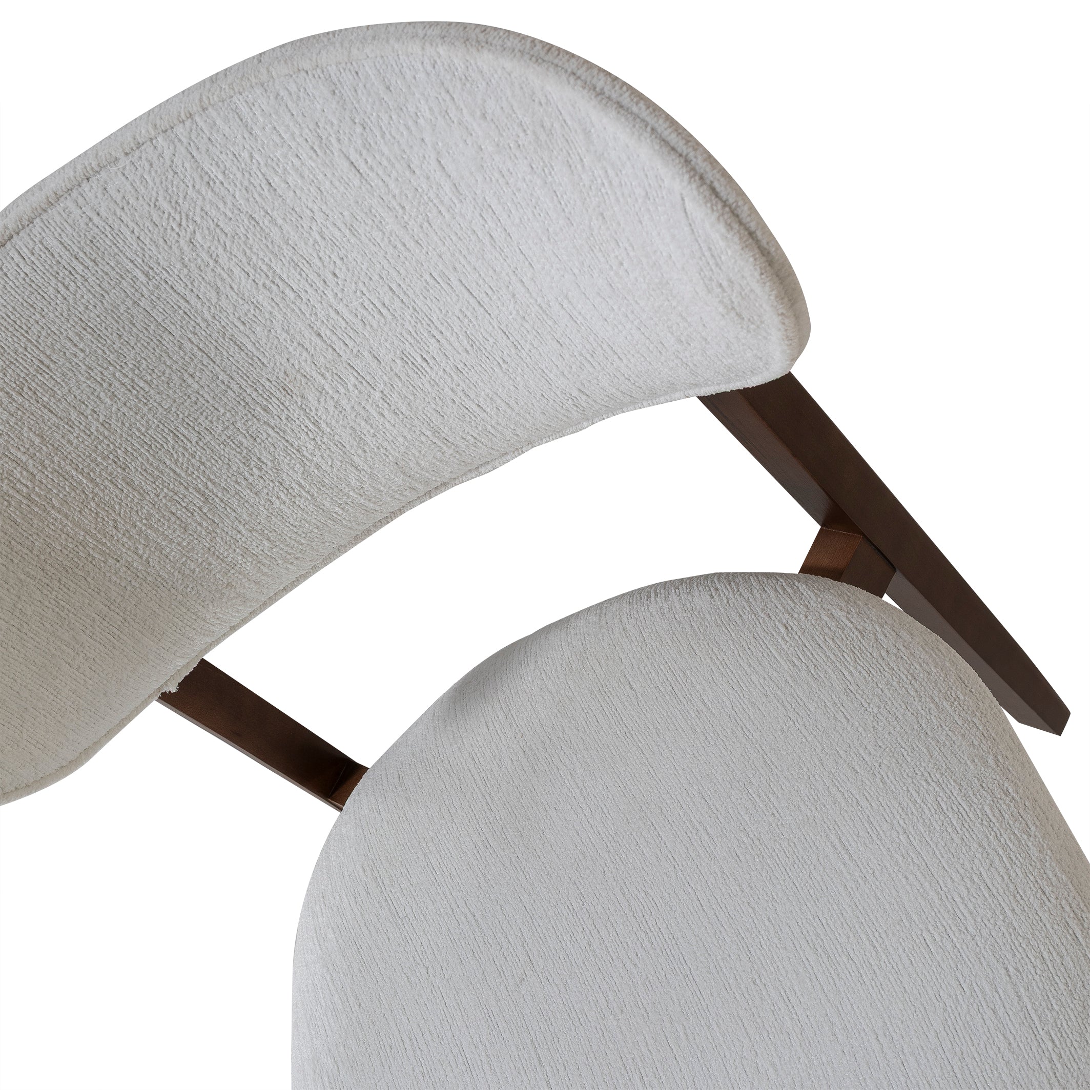 Eden White Chenille Wood Chair
