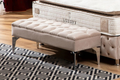 Banquette Coffre Capitonné - Velours Beige