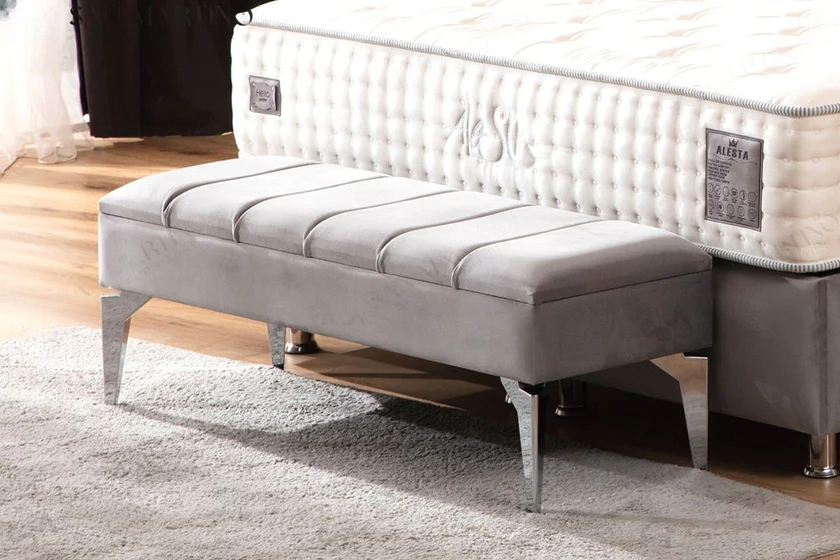 Banquette Coffre Tokyo - Velours Gris