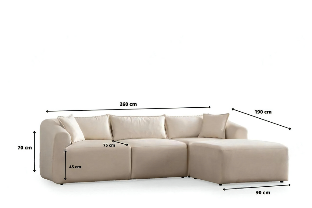 Elena Modular Sofa - Off White Velvet