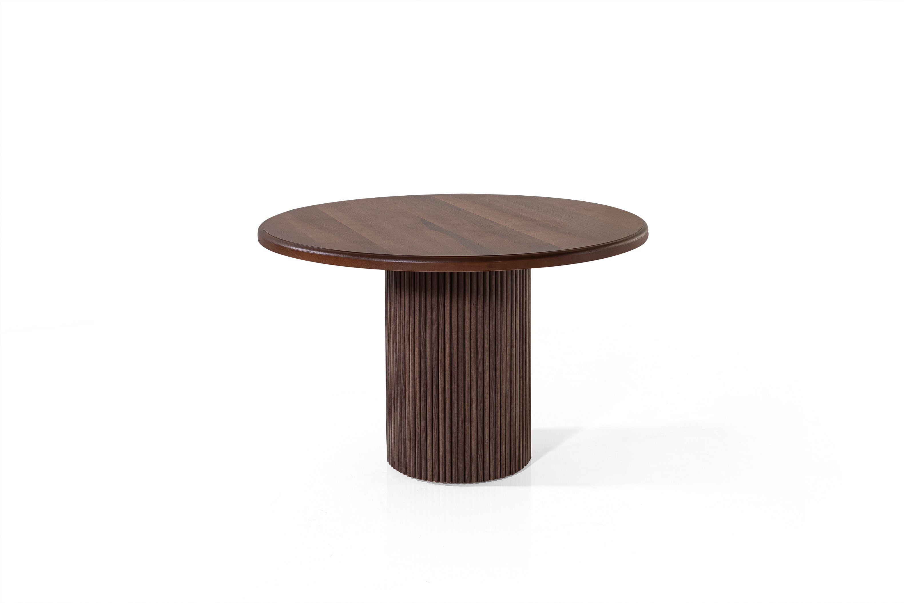 Petra Round Dining Table – Walnut Wood Effect