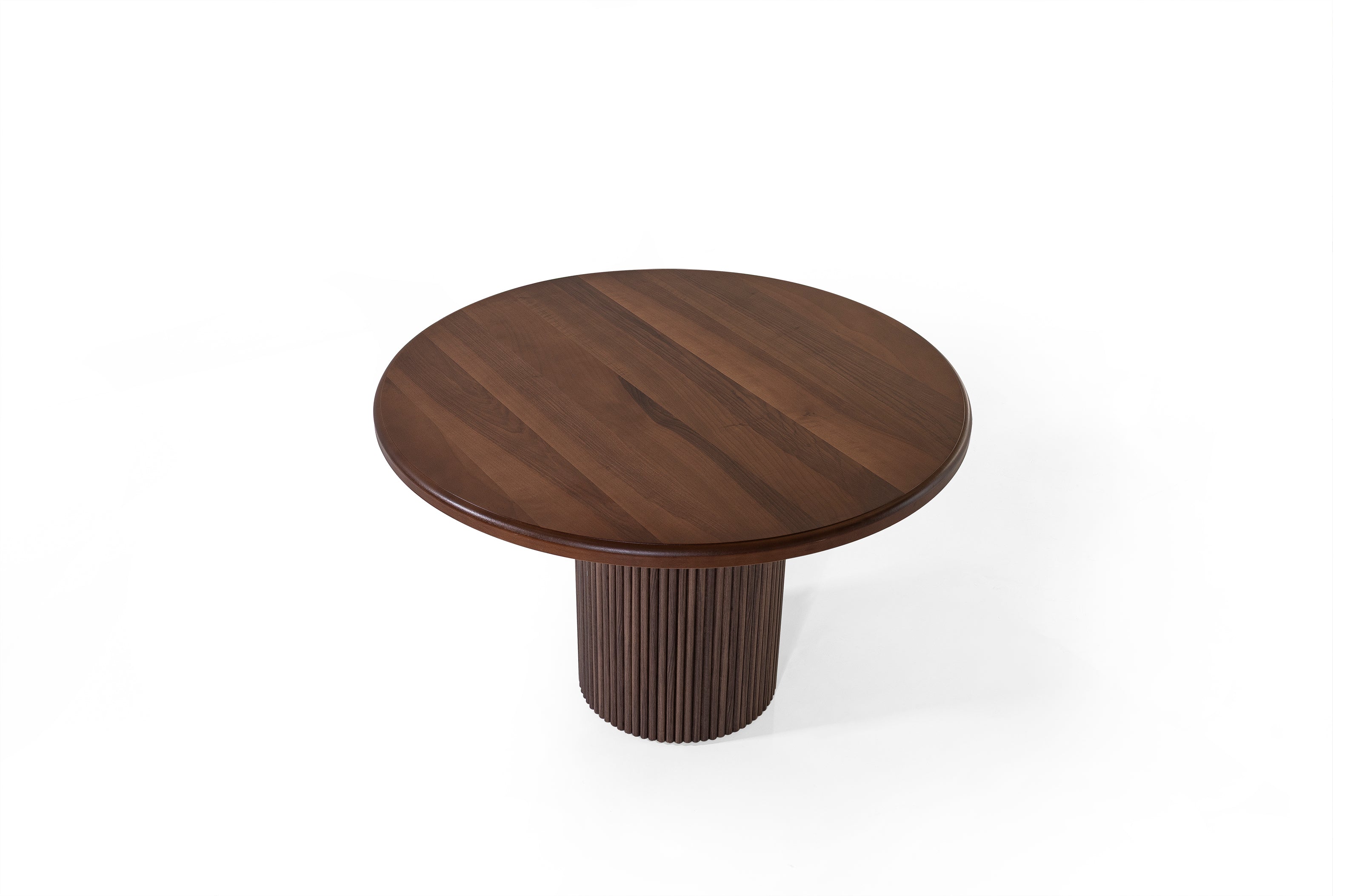 Petra Round Dining Table – Walnut Wood Effect