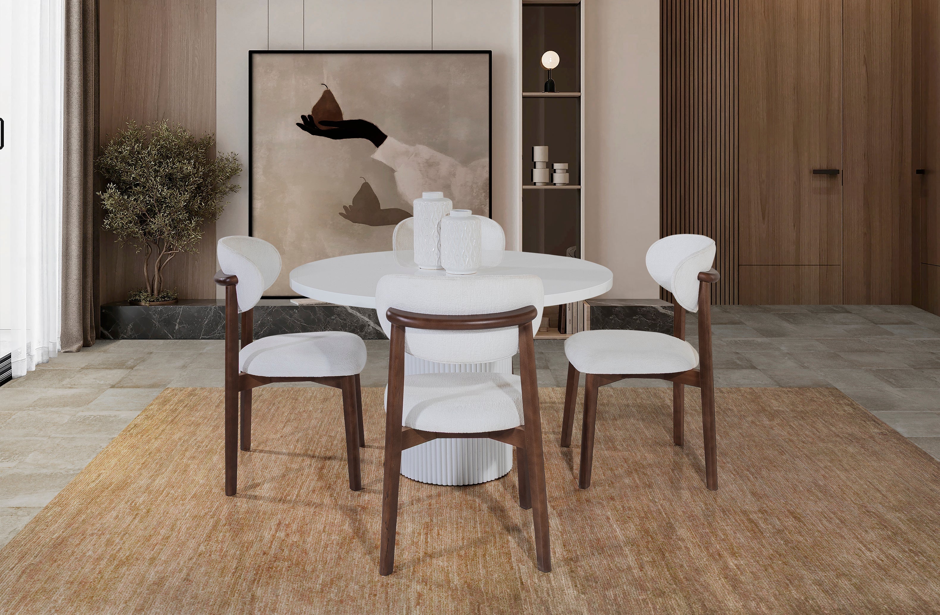 Petra Round Dining Table – Glossy White
