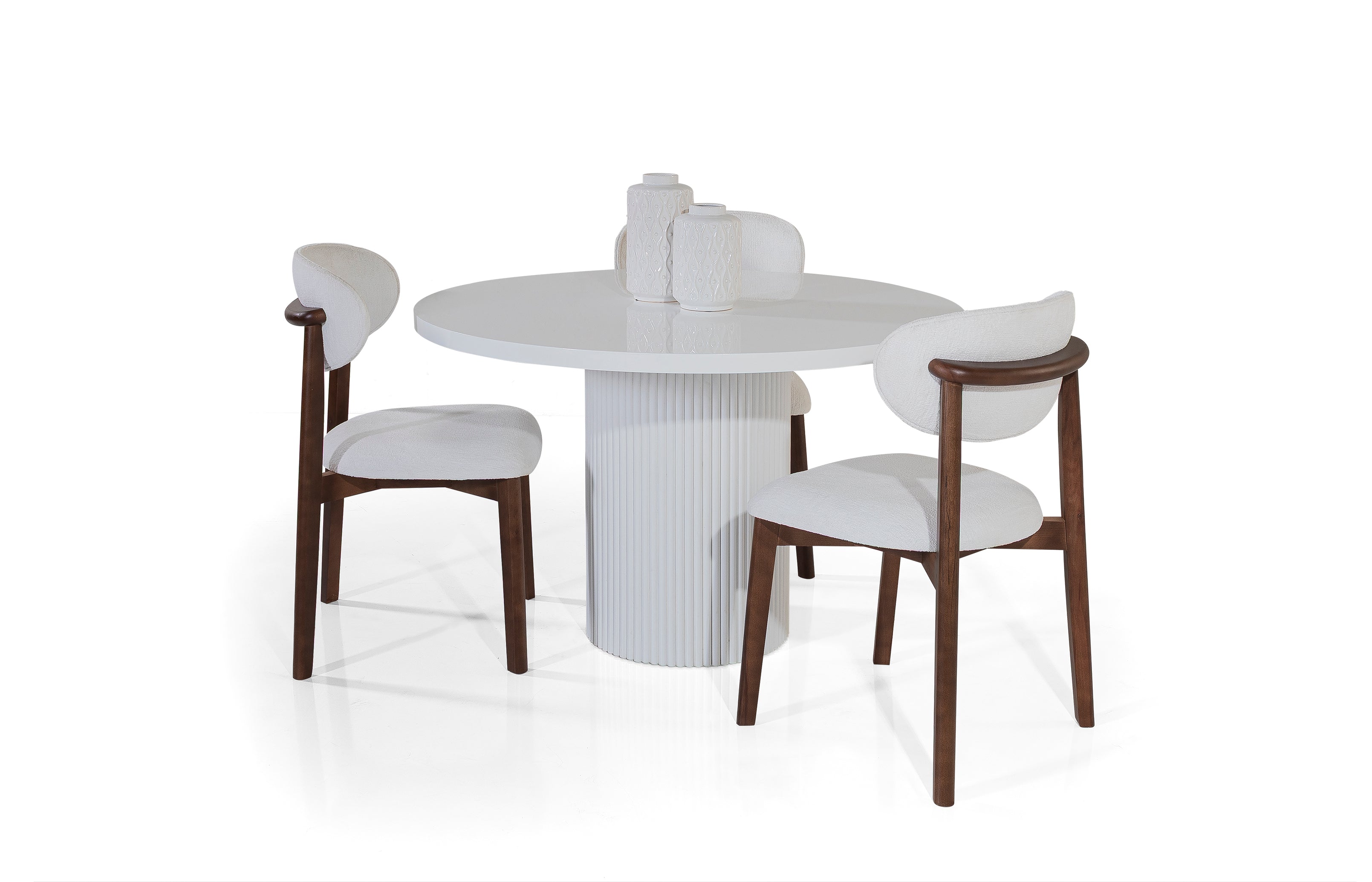 Petra Round Dining Table – Glossy White