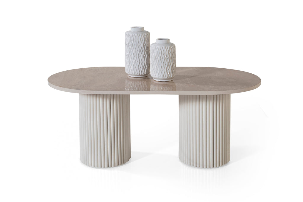 Roma Coffee Table – Glossy Beige