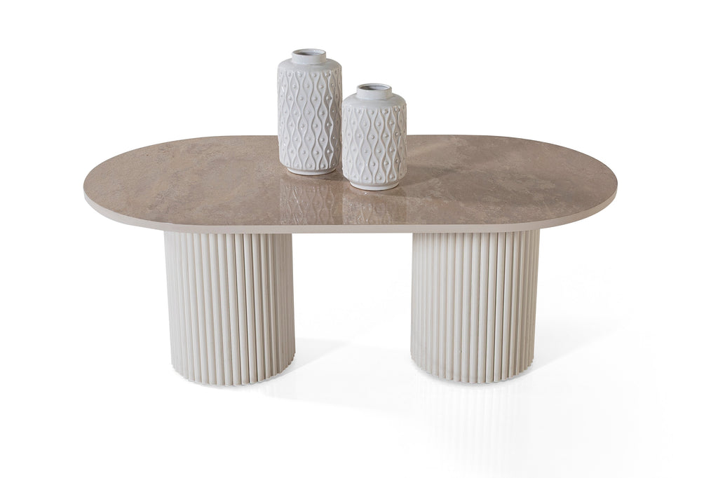 Roma Coffee Table – Glossy Beige