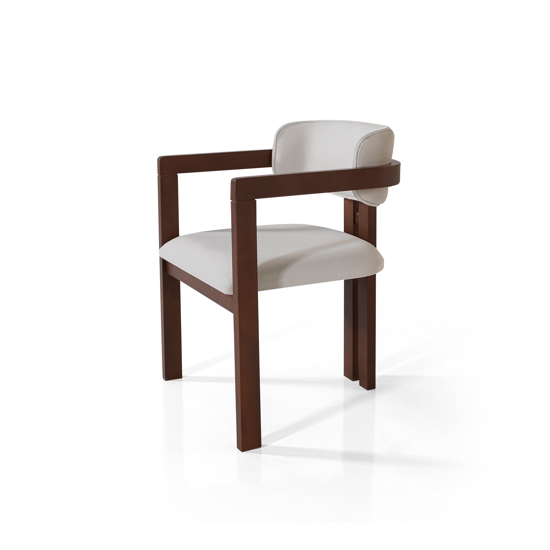 Hera Cream Velvet Wood Chair