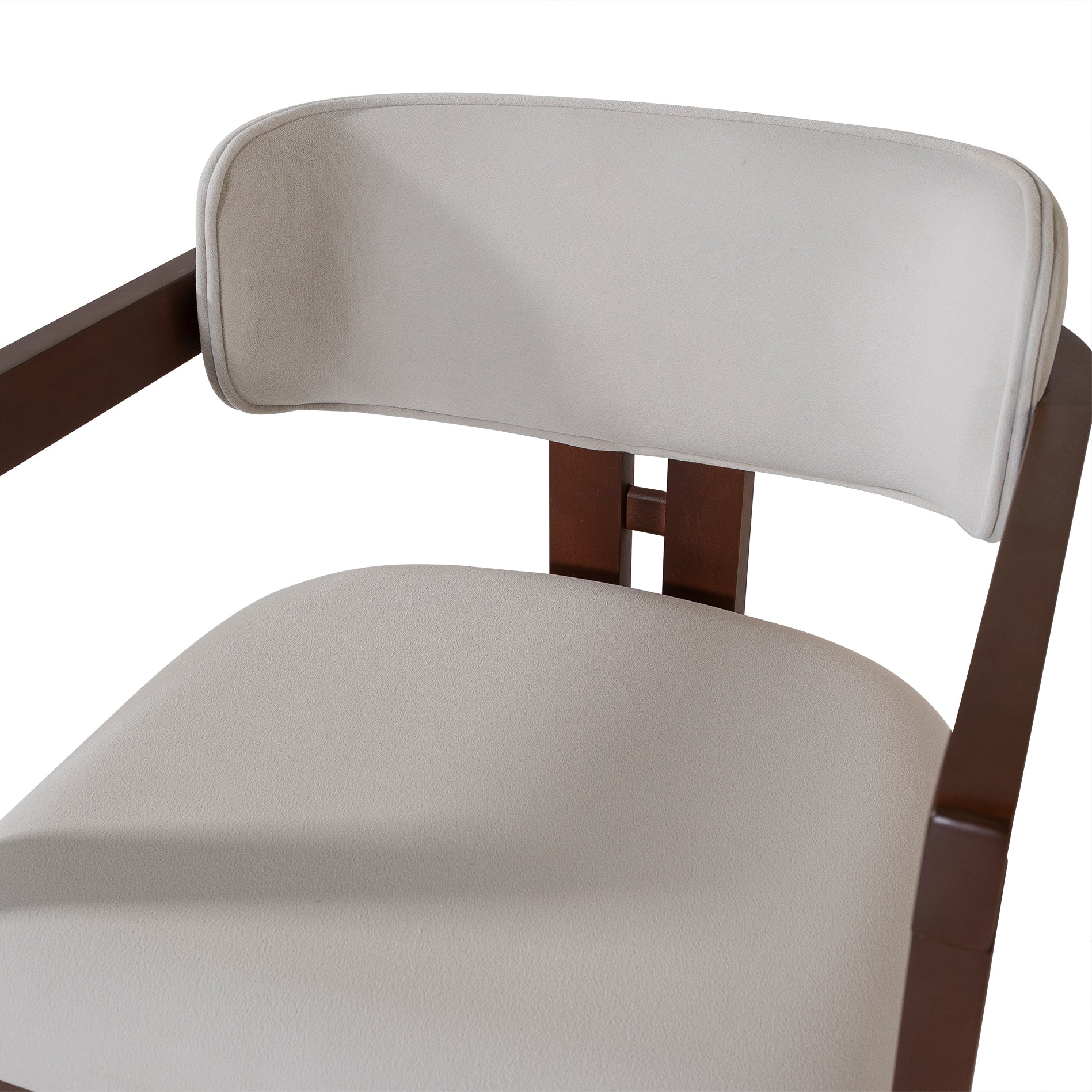 Hera Cream Velvet Wood Chair