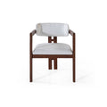 Hera White Chenille Wood Chair