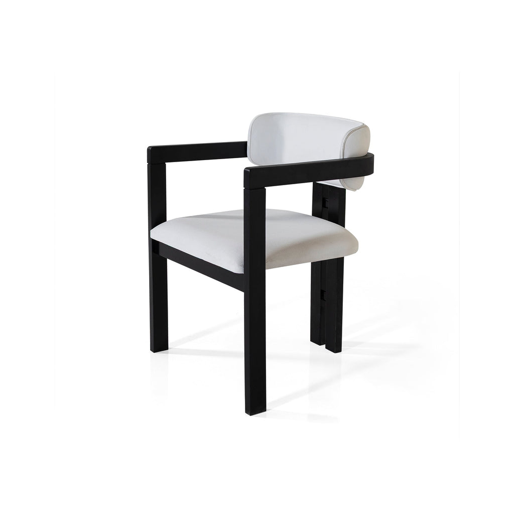 Hera White Velvet Chair