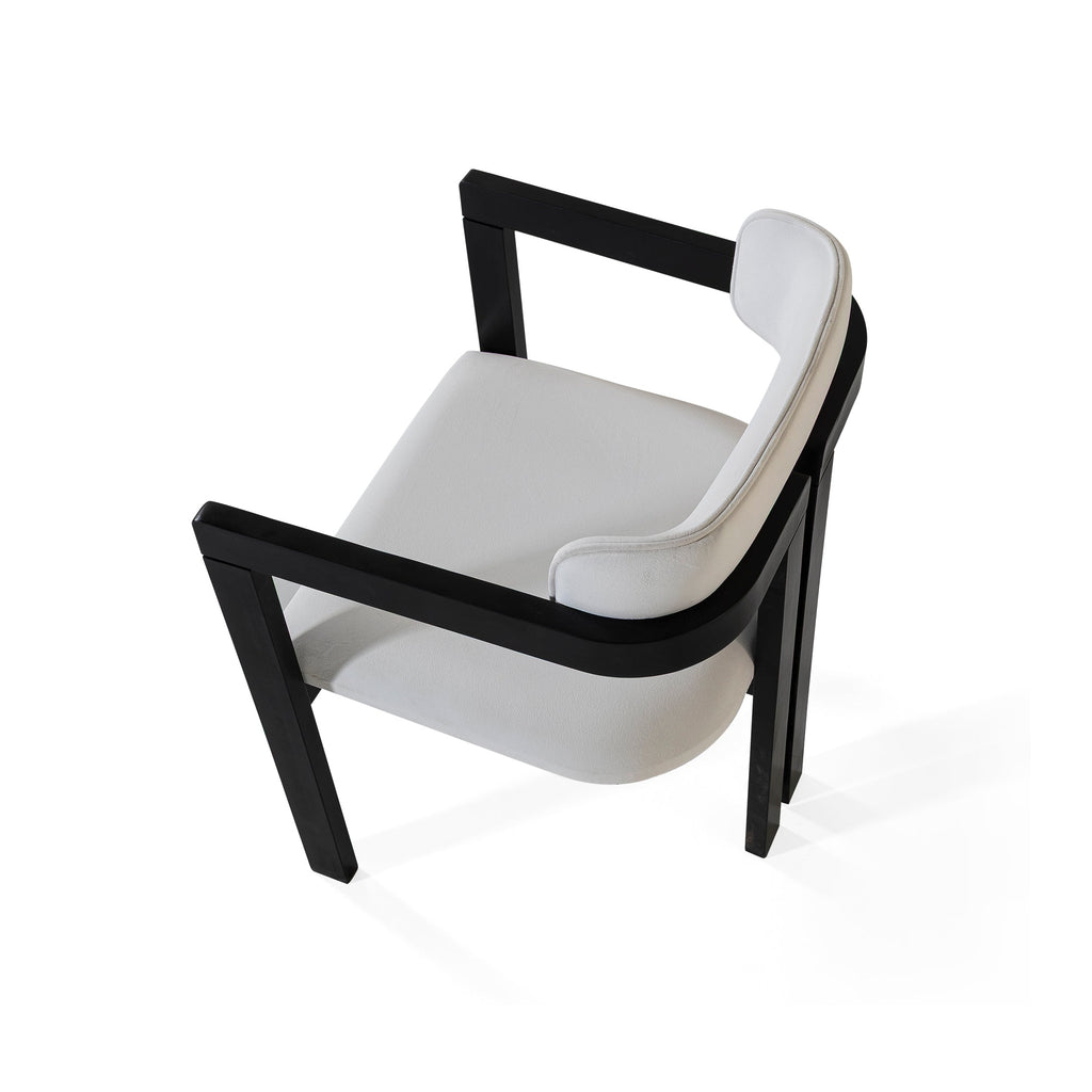 Hera White Velvet Chair