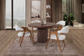Petra Round Dining Table – Walnut Wood Effect